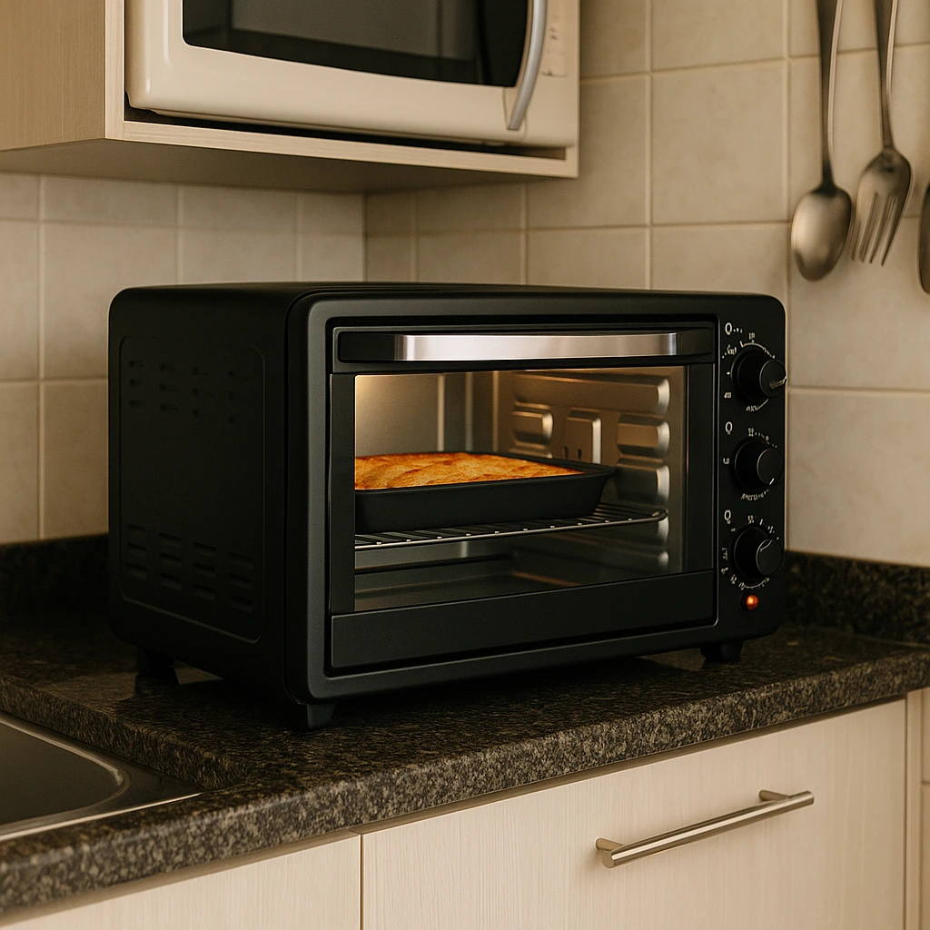 Forno elétrico de bancada em uma cozinha moderna