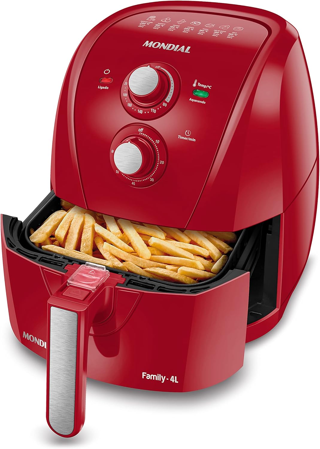 Fritadeira Sem Óleo Air Fryer 4L Mondial Vermelha AFN-40-FR