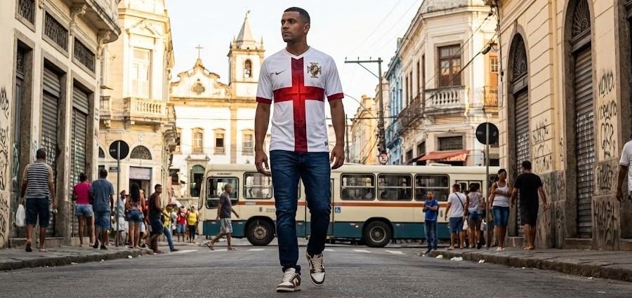 Conceito artístico da Camisa Templária do Vasco recriada pela Nike em 2026
