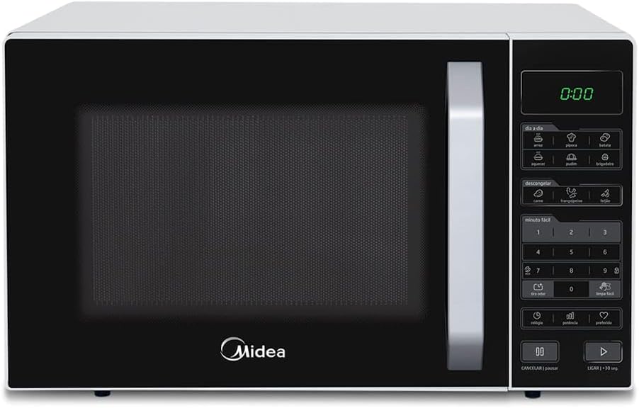 Micro-ondas Midea 27L Branco e Preto LED