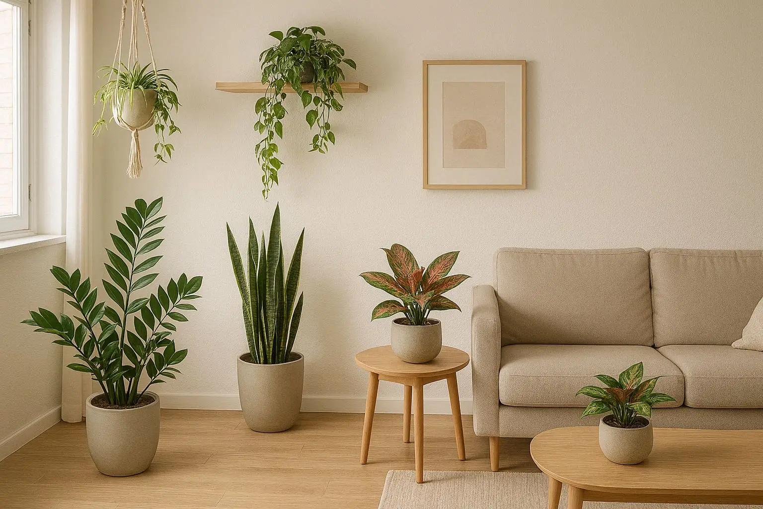 Seleção de plantas de interior fáceis de cuidar em um ambiente de apartamento moderno